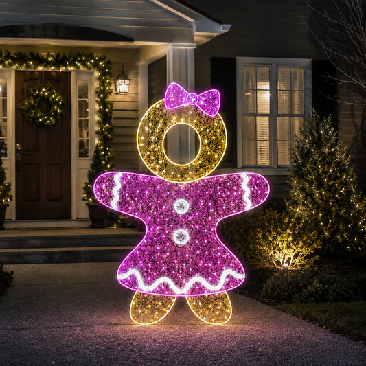 6 FT X 5 FT Gingerbread Girl LED Photo Op