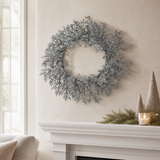 24" Silver Glitter Spray Wreath