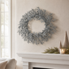 24" Silver Glitter Spray Wreath