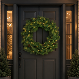 Valley Spruce Wreath Pre-Lit Clear LED Lights