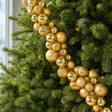 5.9 FT Light Gold Shiny & Matte Shatterproof Ball Garland