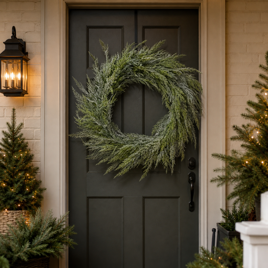 36" Iced Cedar Wreath