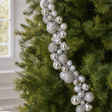 5.9 FT Silver Shiny & Matte Shatterproof Ball Garland