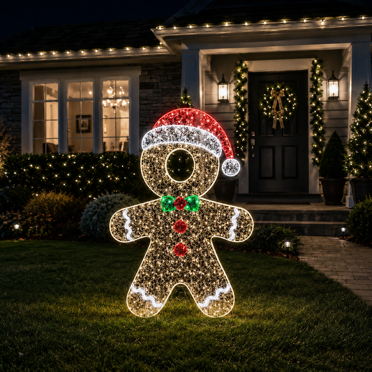7 FT X 5 FT Gingerbread Man LED Photo Op