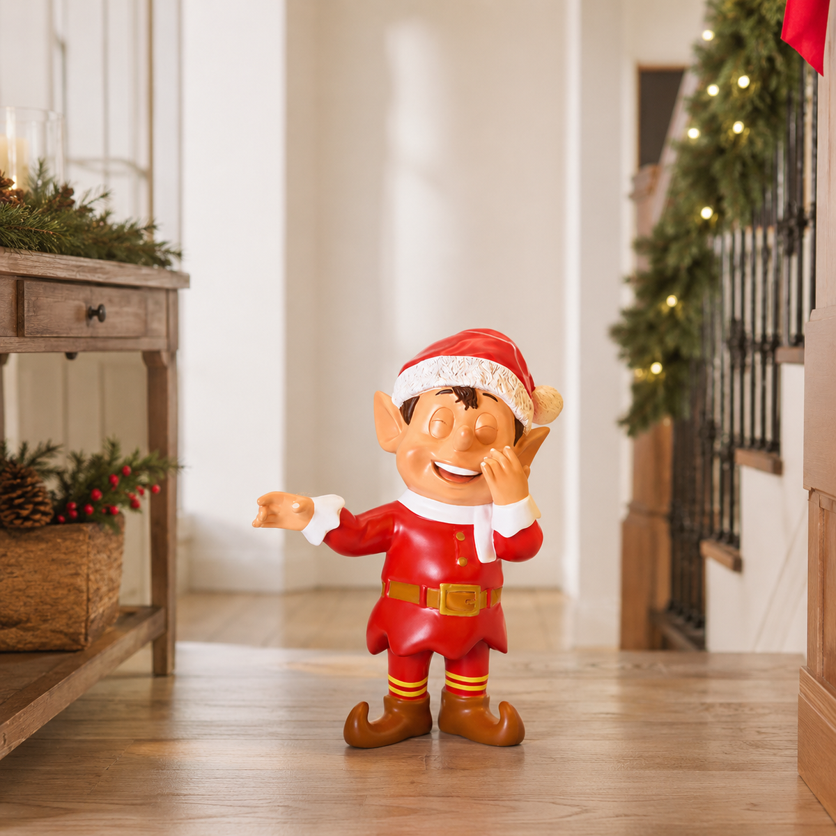 Santa Elf Store 3 FT Red Santa Elf Laughing – The Christmas Palace