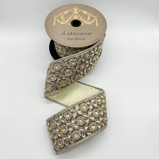 3" X 5YD Platinum Jewel Ribbon