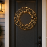 Black Wire Wreath Pre Lit Micro Classic Warm LED