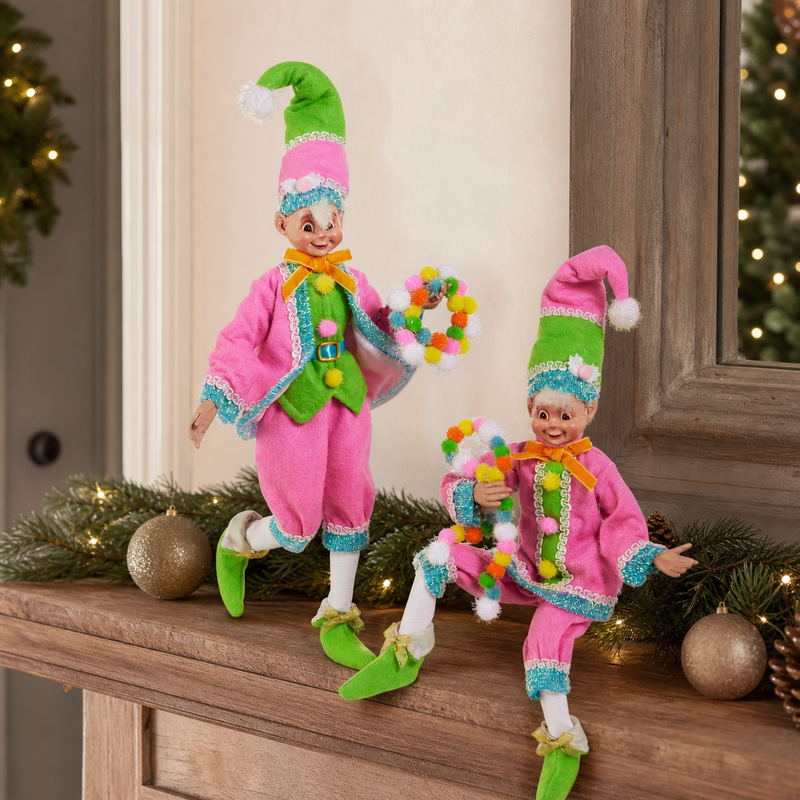 18" Multi Posable Elf Assorted Set Of 2