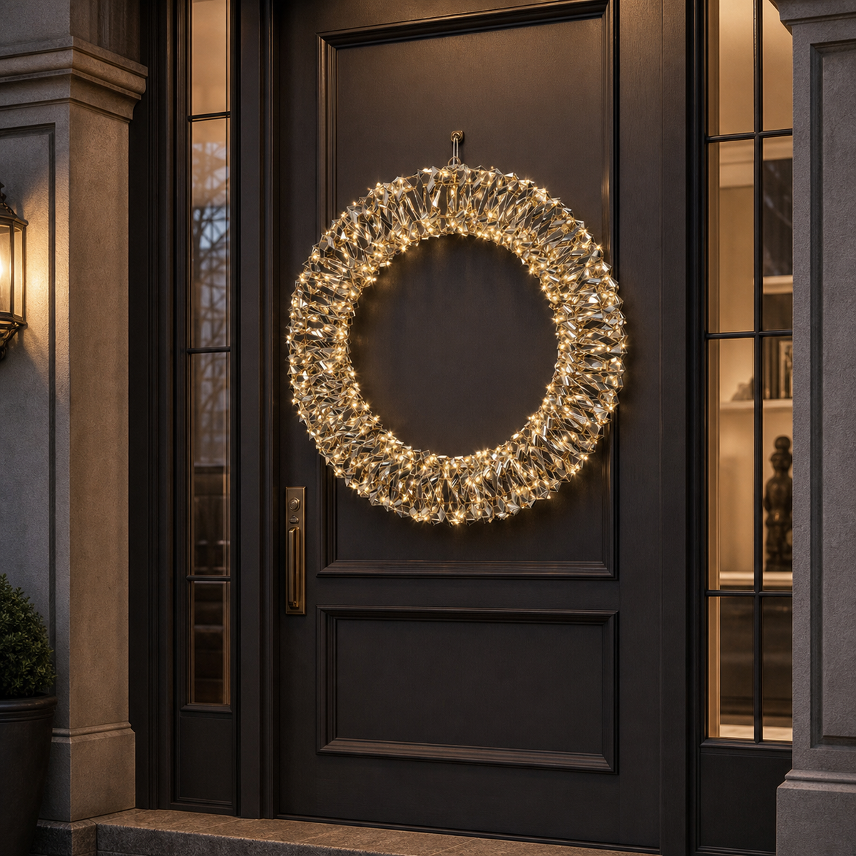 1.7 FT 600 Micro LED Warm White Gold Wreath