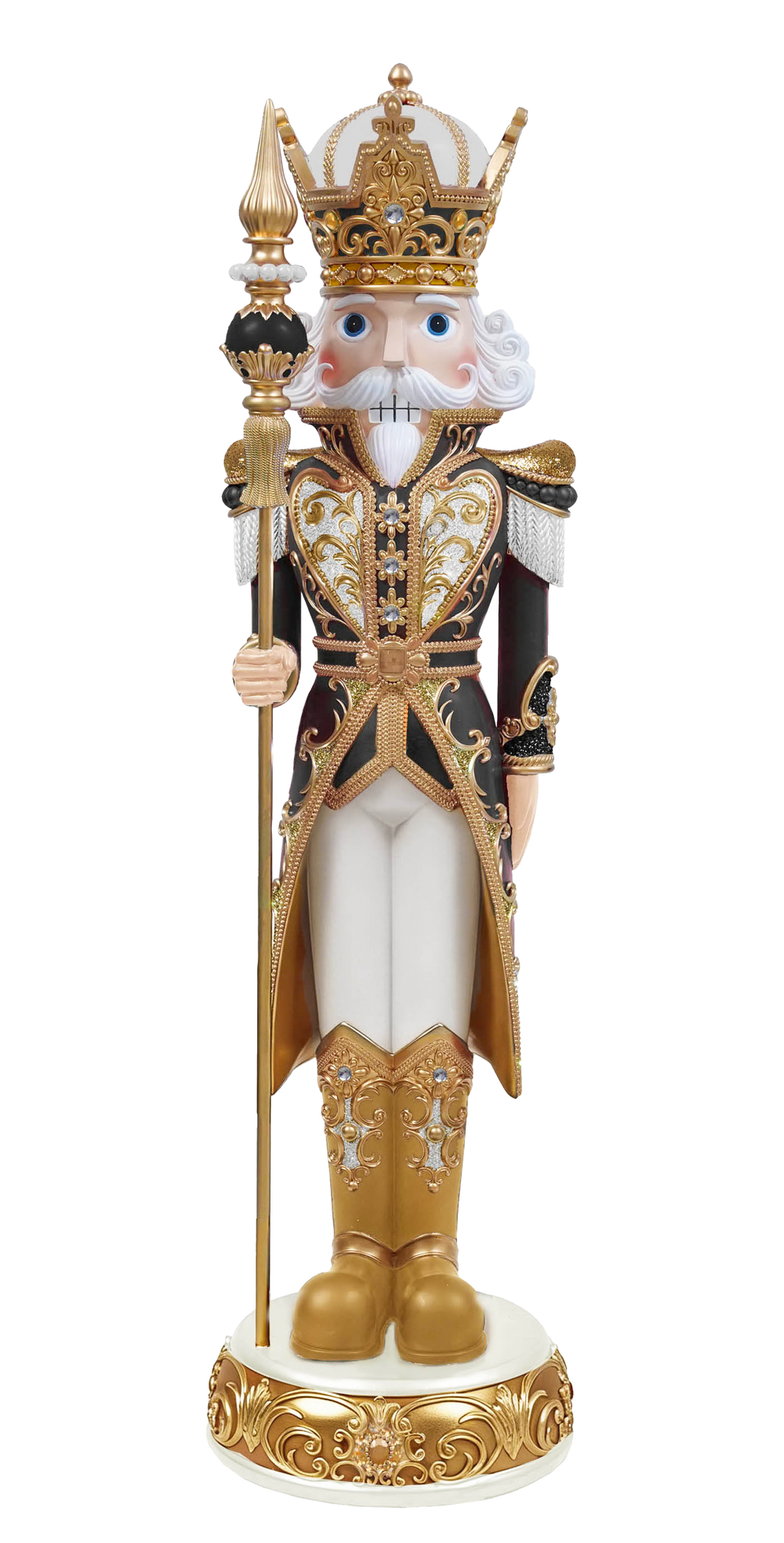 5 FT Black, White & Gold King Nutcracker