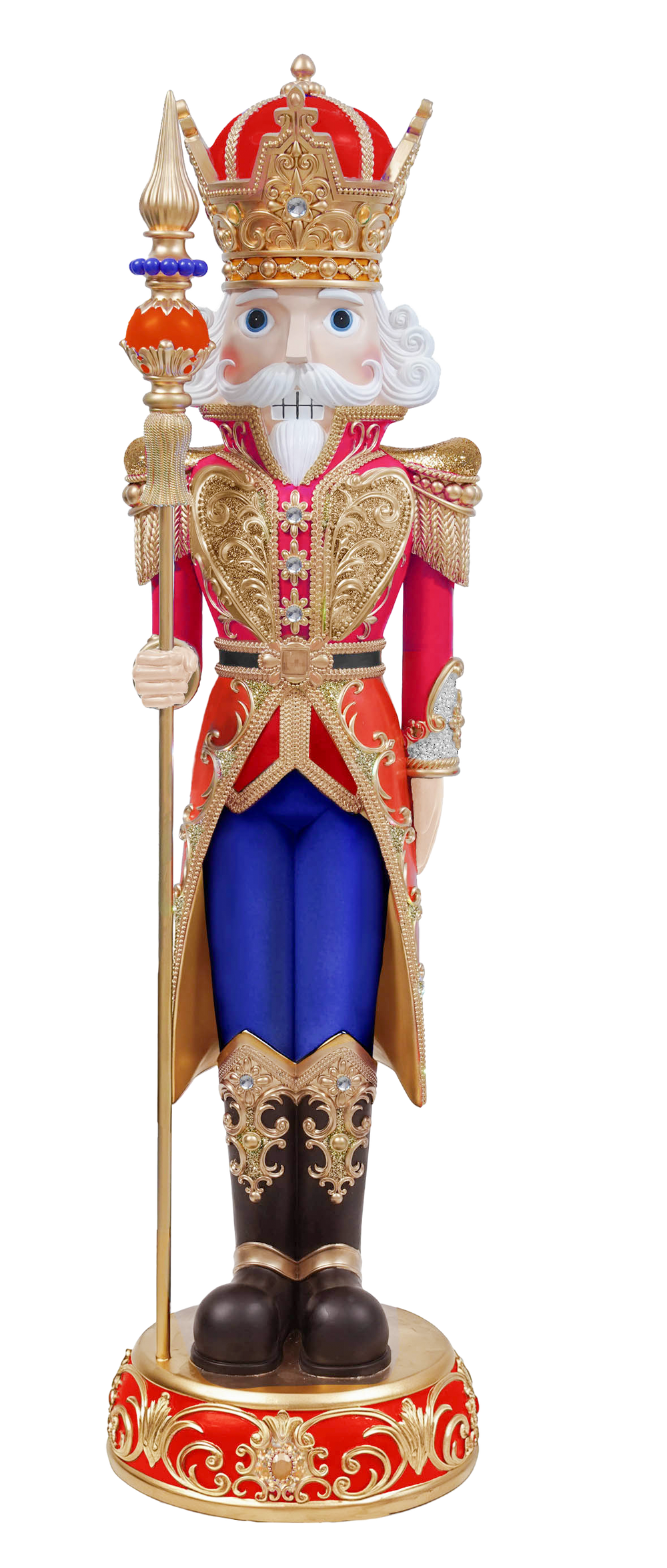 5 FT Red, Blue & Gold King Nutcracker With Staff