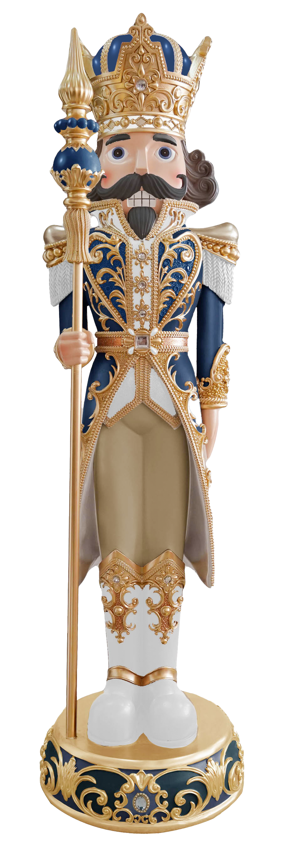 5 FT Blue & Gold King Nutcracker With Staff