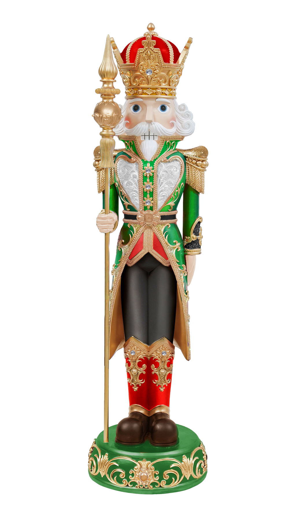 5 FT Red & Green King Nutcracker With Staff