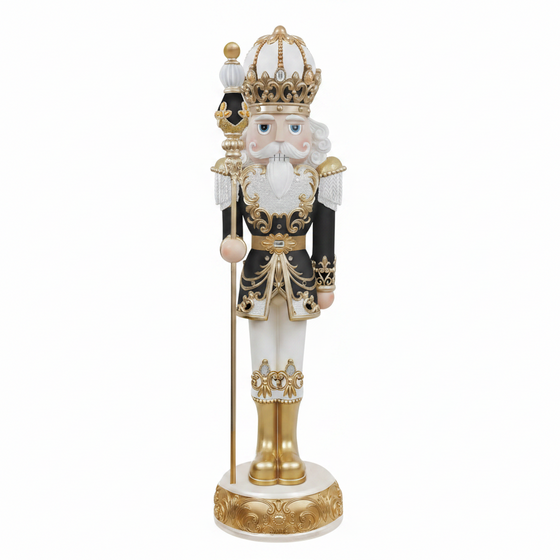 6 FT Black, White & Gold Nutcracker