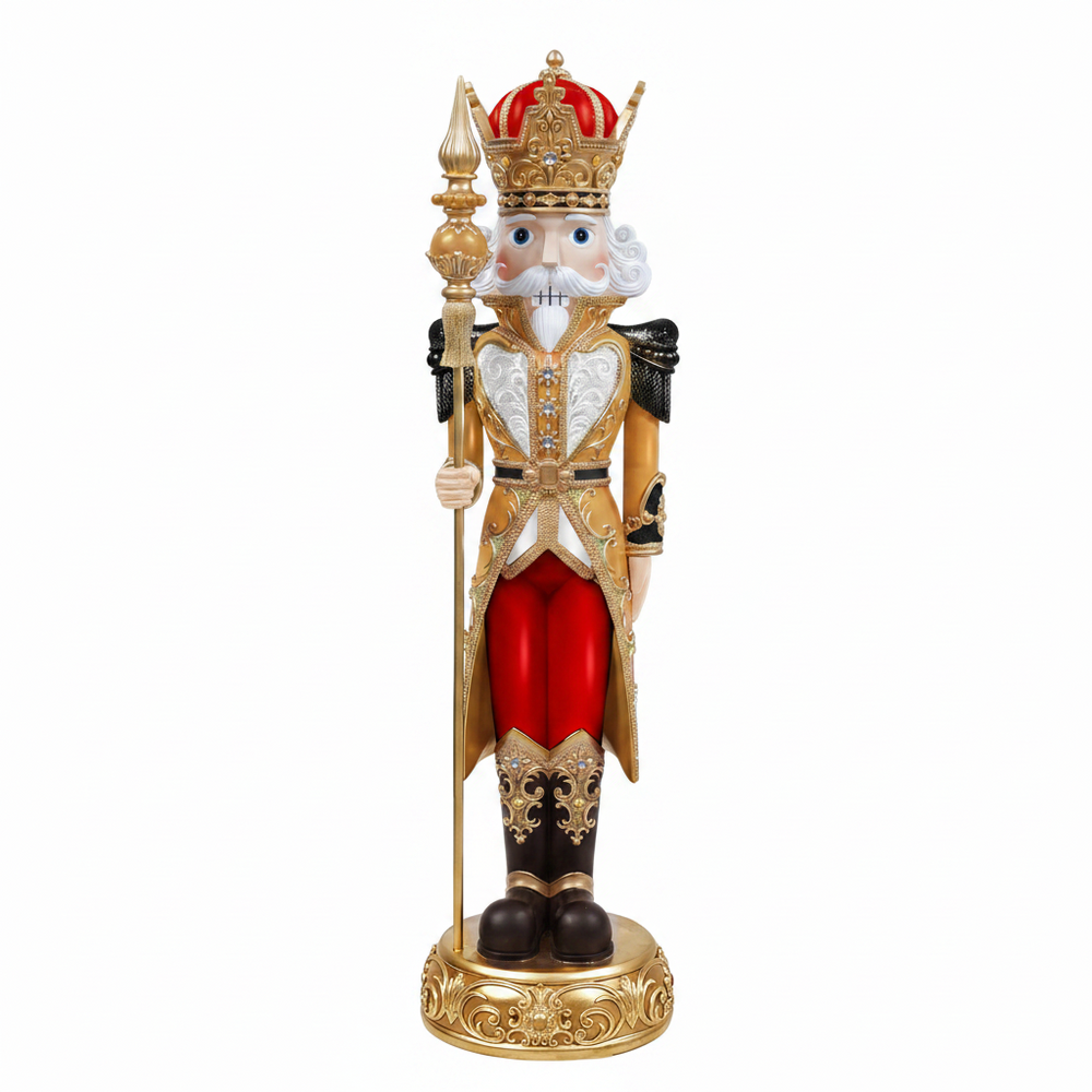 8 FT Red, Gold & Black Nutcracker