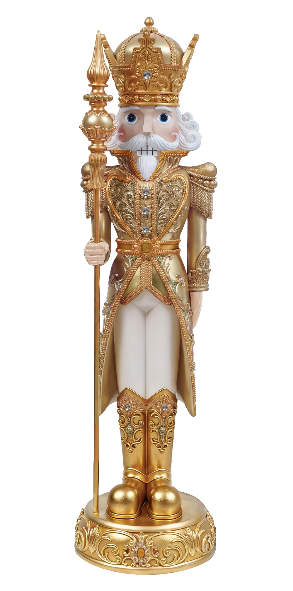 5 FT Gold & White King Nutcracker With Staff