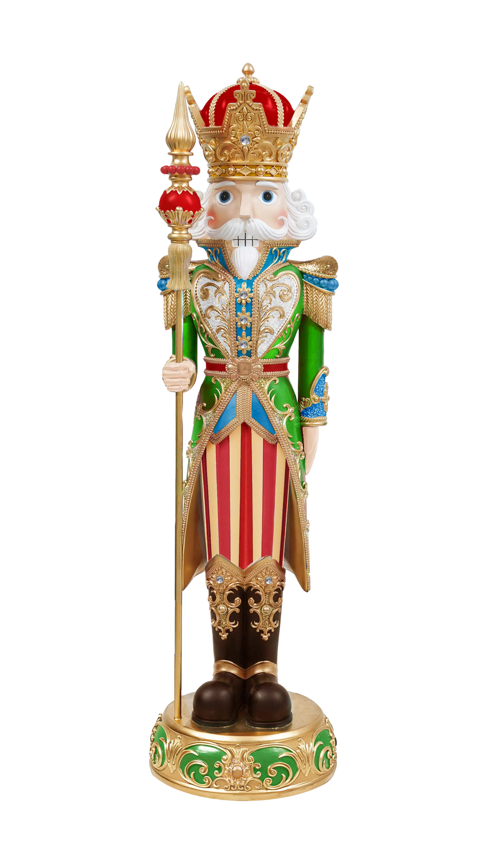 5 FT Green & Gold King Nutcracker With Staff