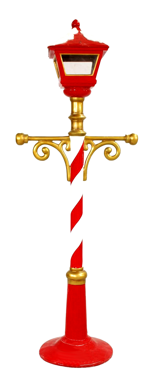 7 FT Red & White Christmas Lampost