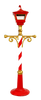 7 FT Red & White Christmas Lampost