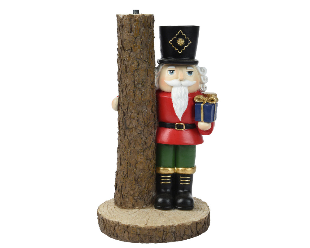 12" Nutcracker on Trunk Tree Base