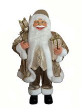2 FT Gold Standing Santa With Gift Bag