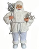 32" White Standing Santa With Bag