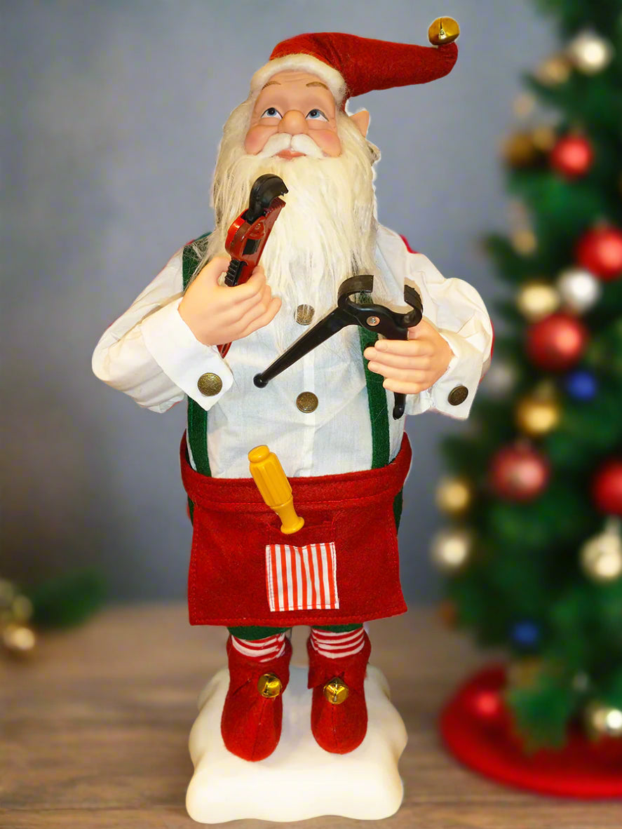Papá Noel elfo animado de 2 pies con pinza