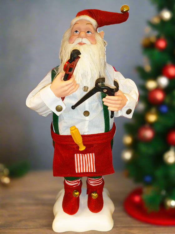 Papá Noel elfo animado de 2 pies con pinza