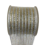 5" X 25YD Silver & Champagne Mesh Ribbon