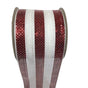 4" X 10Yd Red & White Mesh Ribbon