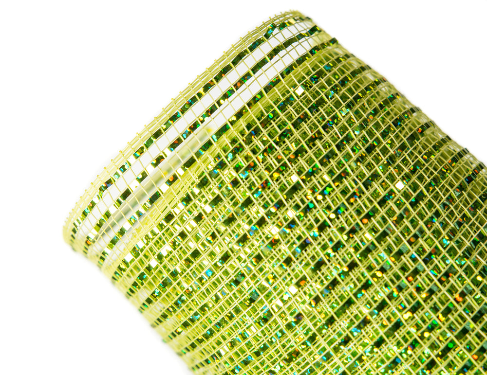 20" X 10YD Apple Green Metallic Mesh