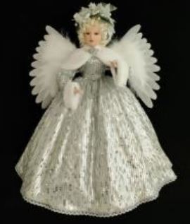32" Silver Animated Musical Angel Tree Topper