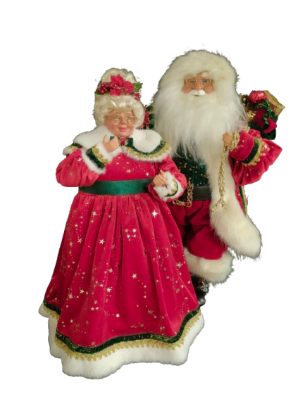 Juego de Sr. y Sra. Papá Noel de 18"