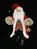 32" Red & White Standing Santa Holding Ornament