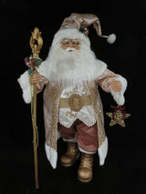 32" Copper Standing Santa Holding Baton