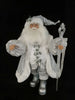 32" Silver Standing Santa Holding Baton