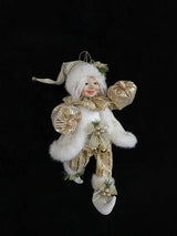18" Gold & White Standing Christmas Elf