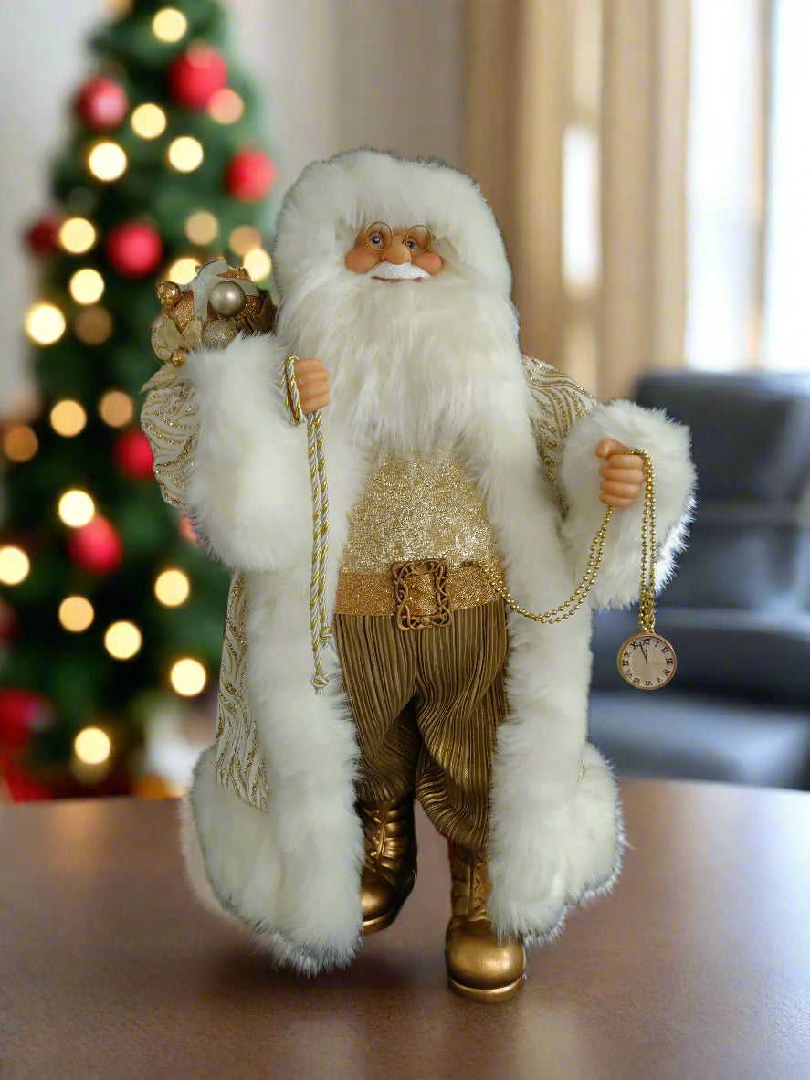 Papá Noel blanco y dorado de 24"