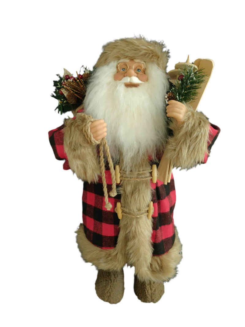 24" Plaid Santa Claus