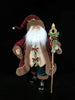 24" Santa With Red Brown Fur Coat Holding Baton
