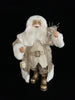24" White & Gold Santa Standing With Giftbox