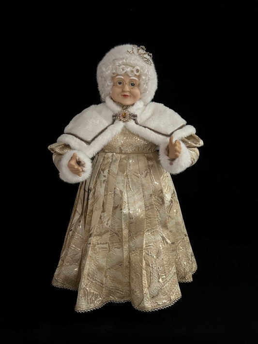 24" Gold & White Standing Mrs. Claus