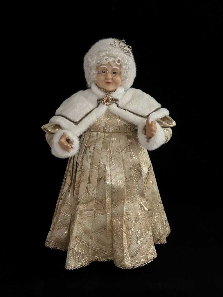24" Gold & White Standing Mrs. Claus