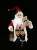 24" Red & Gold Santa With Lantern Holding Teddy Bear