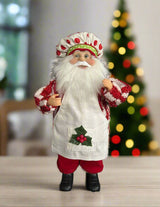 9" Red & White Santa With Apron