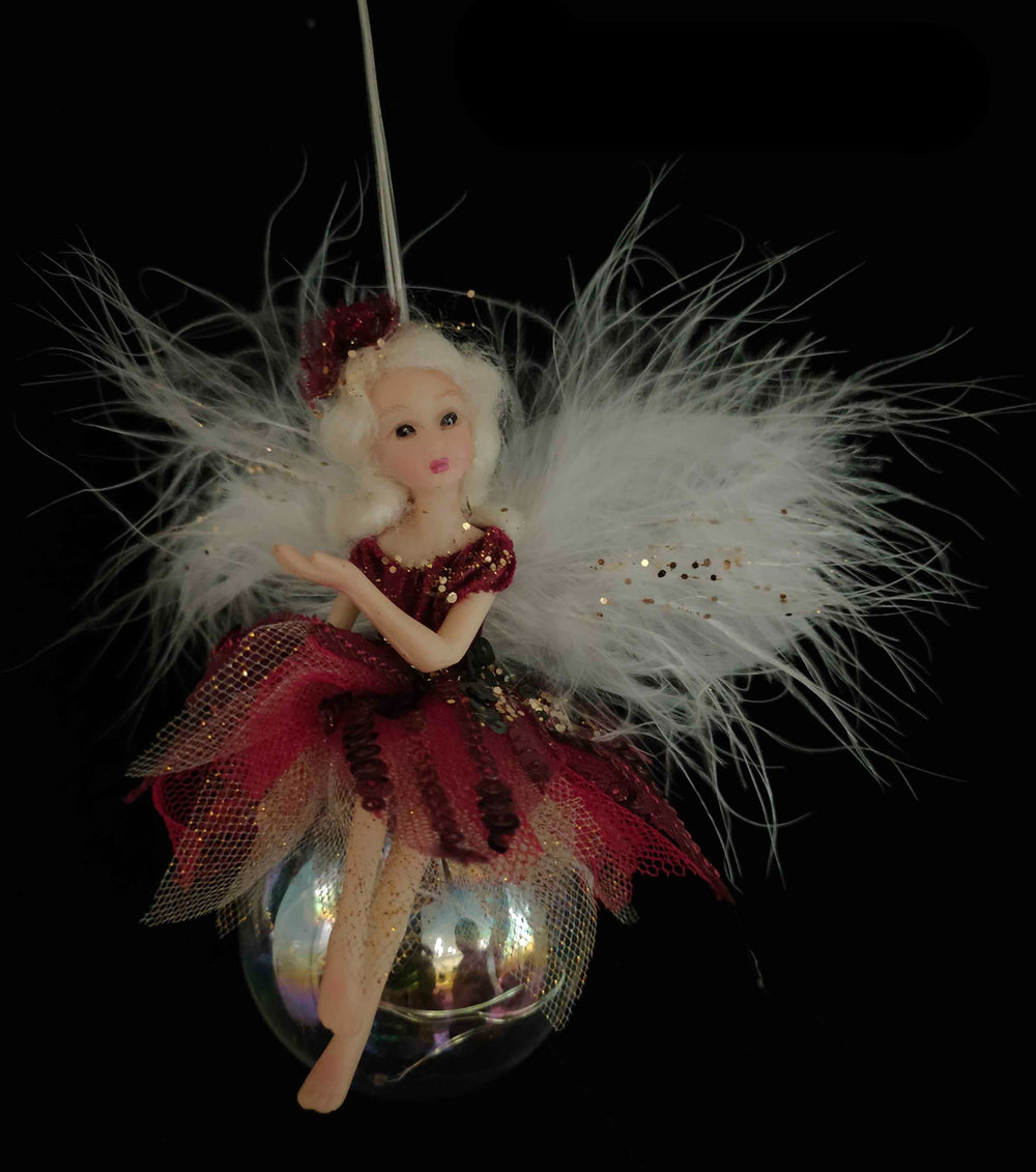 5" Pink Fairy Ball Lighted Ornament