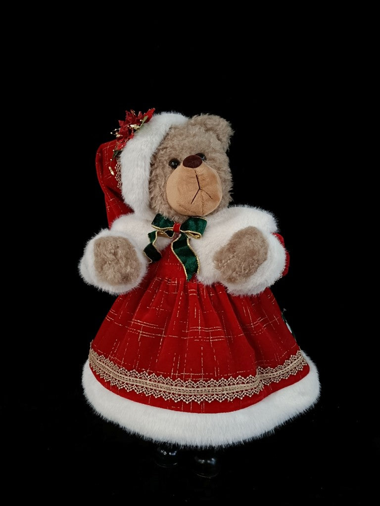 22" Bear in Red Holiday Dress & Hood