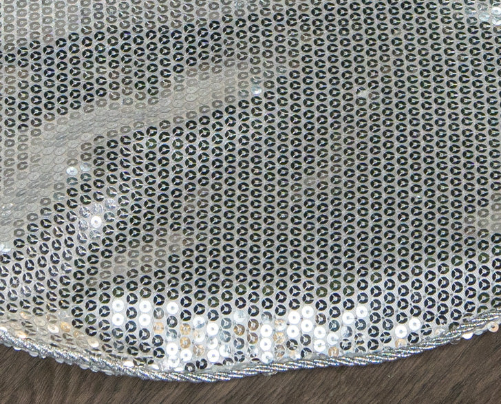 Falda de árbol de lentejuelas plateadas de 48"