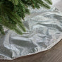 30" Silver Glitter Tree Skirt With Silver Edge Trim