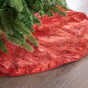 30" Red Glitter Tree Skirt With Red Edge Trim